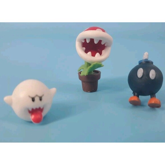 Super Mario Bros Mini Fugures Piranha Plant Bob-Omb & Boo Ghost Nintendo - Picture 6 of 6